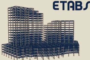 Structural modeling interface in ETabs for real-world design simulation.